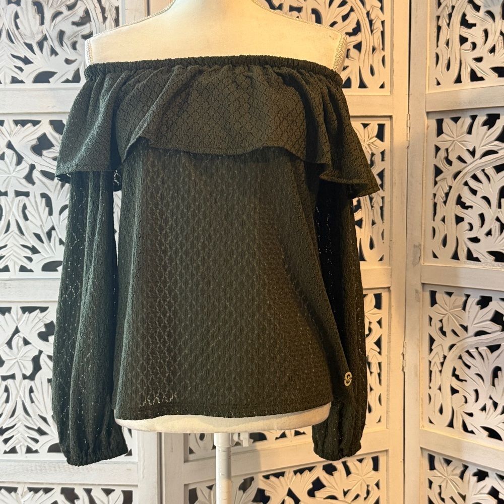 Michael Kors Olive Textured Top NWT Sz M